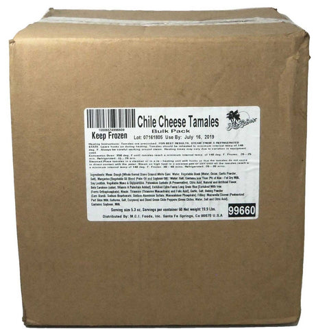 Los Cabos Chile Cheese Tamale, 5.3 Ounce -- 60 per case.