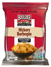 Boulder Canyon Hickory Barbeque Kettle Cooked Potato Chips - 2 oz. bag, 8 per case