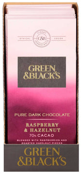 Cadbury Green and Blacks Organic Raspberry and Hazelnut Chocolate Bar, 3.17 Ounce -- 12 per case.