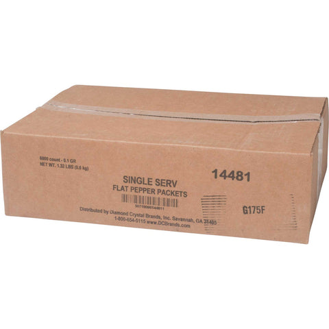 Single Serv Flat Pepper Packet, 0.1 Gram -- 6000 per case.