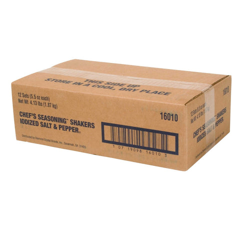 Chefs Seasoning Salt and Pepper Disposable Shaker, 5.5 Ounce -- 12 per case.