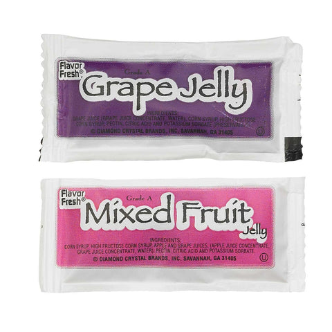 Flavor Fresh Assorted Jelly Pouch, 10 Gram -- 200 per case.
