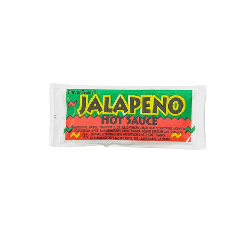 Flavor Fresh Jalapeno Hot Sauce Pouch, 9 Gram -- 500 per case.