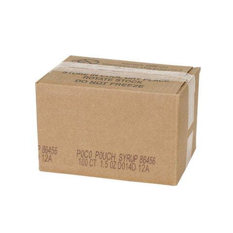 Poco Pac All Natural Pancake Syrup, 1.5 Ounce Pouch -- 100 per case.