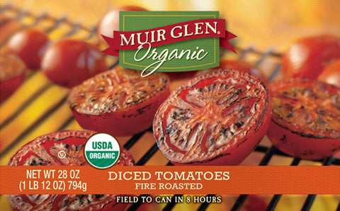 Muir Glen Organic Fire Roasted Diced Tomato, 28 Ounce -- 12 per case.