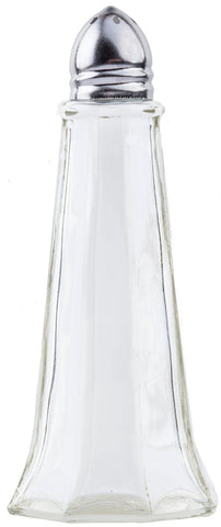 Tablecraft Eiffel Salt and Pepper Chrome Top Glass Shaker, 1 Ounce -- 24 per case