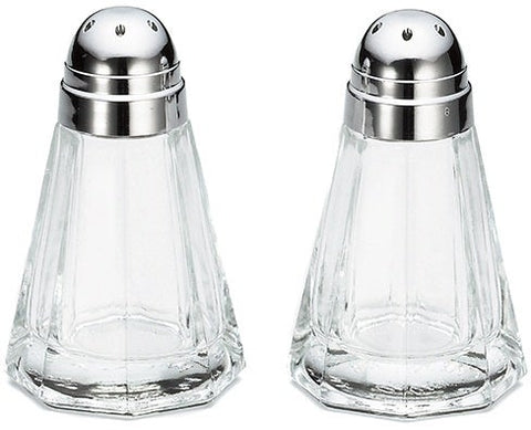 Tablecraf Paneled Salt and Pepper Shaker with Chrome Plated ABS Top, 1.5 Ounce -- 24 per case