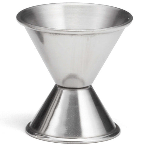 Tablecraft Stainless Steel Jigger with Capacity Stamping, 1/2 and 1 Ounce -- 6 per case