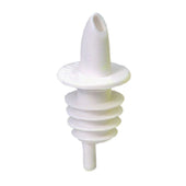 Tablecraft Plastic Economy White Free Flow Liquor Pourer -- 12 per case.