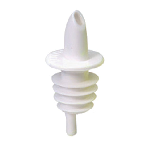 Tablecraft Plastic Economy White Free Flow Liquor Pourer -- 12 per case.