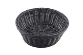 Tablecraft Handwoven Ridal Collectionl Round Serving Basket - Black Color, 8 1/4 x 3 1/4 inch -- 12 per case