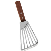Tablecraft Stainless Steel Fish Turner with Wood Handle, 6 inch.
