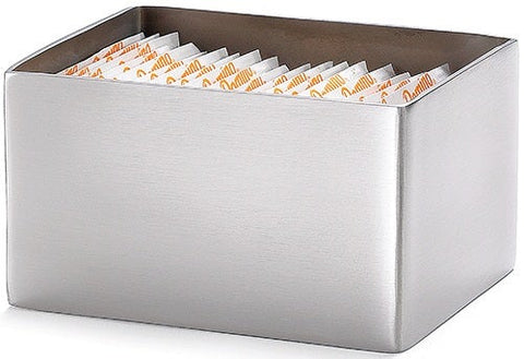 Tablecraft Stainless Steel Rectangular Sugar Packet Holder, 3.25 x 2.5 x 1.75 inch -- 12 per case