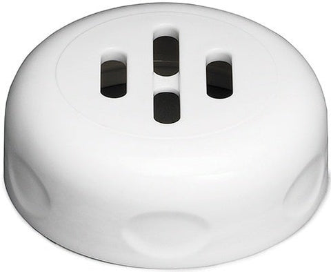 Tablecraft Plastic White Slotted Shaker Top Only -- 12 per case