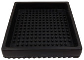 Tablecraft Black Rubber Square Drip Tray, 4.5 inch -- 12 per case