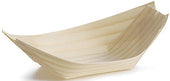 Tablecraft Medium Disposable Wood Boat, 4.7 x 2.5 inch - 50 count per pack -- 12 packs per case