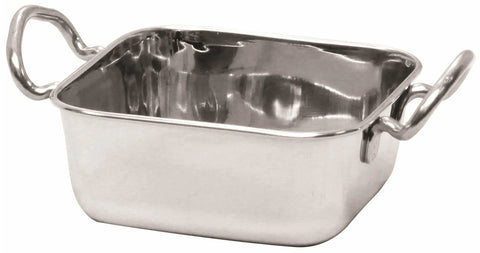Tablecraft Stainless Steel Square Mini Roast Pan with Handles, 5 x 5 x 2 inch -- 12 per case