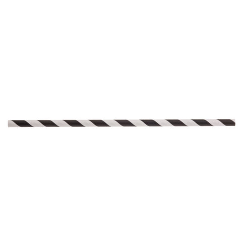 Tablecraft Unwrapped Black Striped Paper Straw, 10 inch -- 500 per case