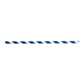 Tablecraft Individually Wrapped Blue Striped Paper Straw, 7.75 inch -- 500 per case