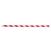 Tablecraft Unwrapped Red Striped Paper Straw, 7.75 inch -- 500 per case