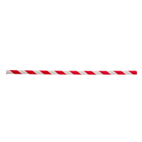 Tablecraft Individually Wrapped Red Striped Paper Straw, 7.75 inch -- 500 per case