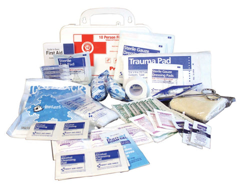 Impact Products White 10 Person First Aid Kit, 8 1/2 inch Width x 5 1/2 inch Height x 3 1/4 inch Depth -- 12 per case.