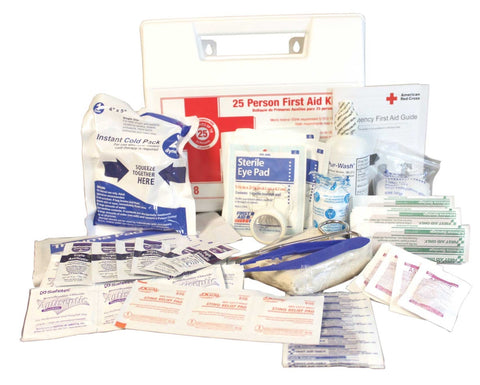 Impact Products White 25 Person First Aid Kit, 9 inch Width x 8 inch Height x 2 1/2 inch Depth -- 10 per case.