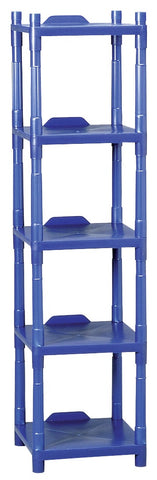 Impact Products Blue Five Shelf Stack Rack, 14 inch Length x 14 inch Width x 53 inch Height.