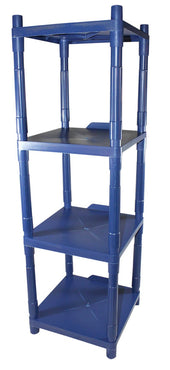 Impact Products Blue Four Shelf Stack Rack, 14 inch Length x 14 inch Width x 40 inch Height.