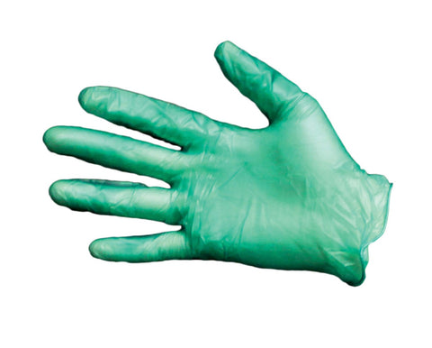 Impact Products The Protected Chef Green Large Disposable Vinyl Powdered General Purpose Glove.