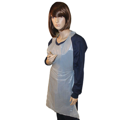 Impact Products Polyethylene White 1.5 Mil Disposable Apron, 28 inch Width x 46 inch Length.