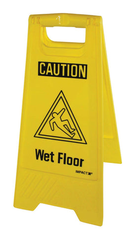 Impact Products Wet Floor Sign - English Only, 10 3/4 x 24 5/8 x 1 inch -- 6 per case.