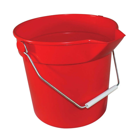 Impact Products Red Deluxe Heavy Duty Bucket, 10 Quart -- 12 per case.