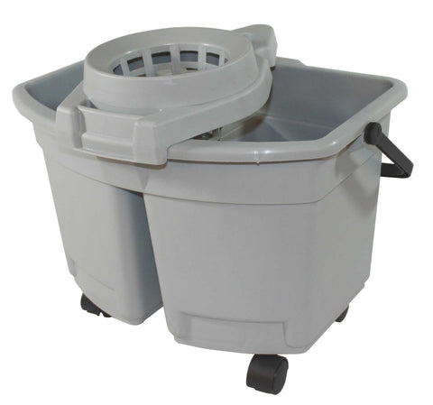 Impact Products Plastic Gray Divided Pail with Wringer, 15 Quart -- 4 per case.