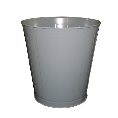 Impact Products Gray Round Metal Wastebasket, 28 Quart -- 6 per case.