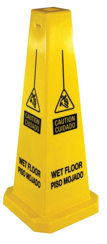 Impact Products Yellow Four Sided Spanish Caution Wet Floor Sign, 25 inch Height x 12 inch Width -- 5 per case.