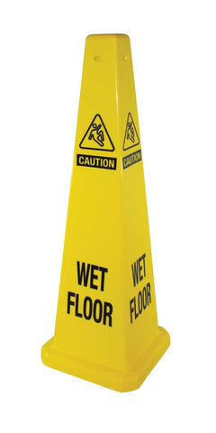 Impact Products Yellow Four Sided Wet Floor Sign, 36 inch Height x 12 inch Width -- 5 per case.