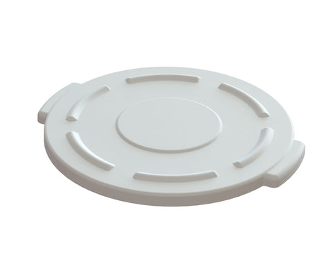 Impact Products Value Plus White 10 Gallon Trash Can Lid Only, 15 5/8 inch Dia x 2 inch Height -- 6 per case.