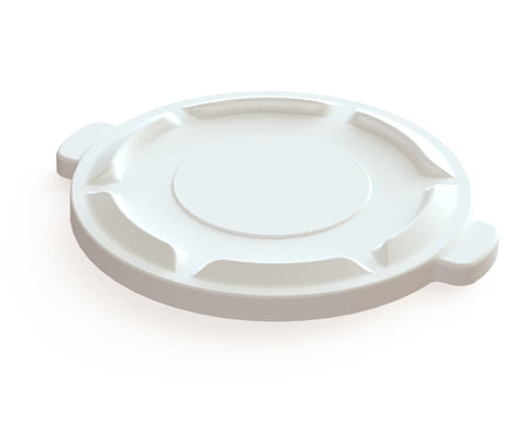 Impact Products Value Plus White 32 Gallon Container Lid Only, 22 1/2 inch Dia x 2 inch Height -- 5 per case.