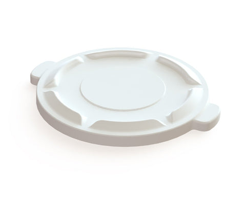 Impact Products Value Plus White 44 Gallon Container Lid Only, 25 inch Dia x 2 inch Height -- 4 per case.