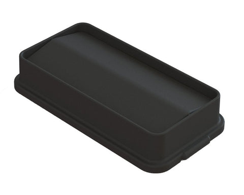 Impact Products Value Plus Black 23 Gallon Slim Container Lid Only, 21 x 10.75 x 3 .75 inch Height -- 4 per case.