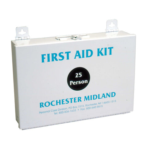 Impact Products White Metal 25 Person First Aid Kit, 10 1/2 inch Width x 11 inch Height x 3 inch Depth -- 12 per case.