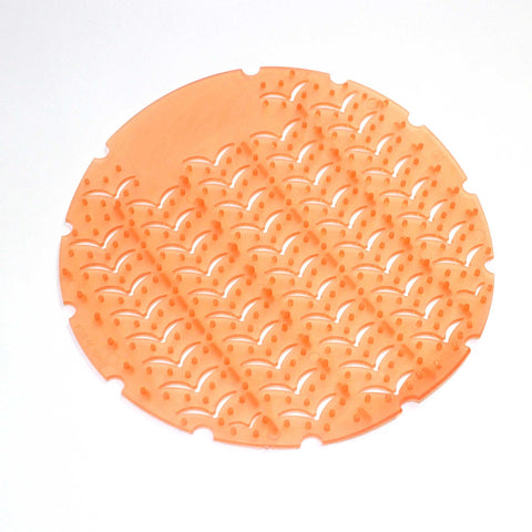 Impact Products Orange Mandarin Mist High Fragrance Sanor Urinal Screen, 6 3/4 inch Length x 6 3/4 inch Width.