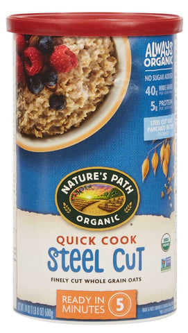 Natures Path Quick Cook Steel Cut Oats, 24 Ounce -- 6 per case.