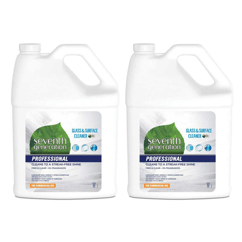 Seventh Generation Pro Glass and Surface Cleaner Refill, Free and Clear, Unscented, 128 Fluid Ounce -- 2 per case