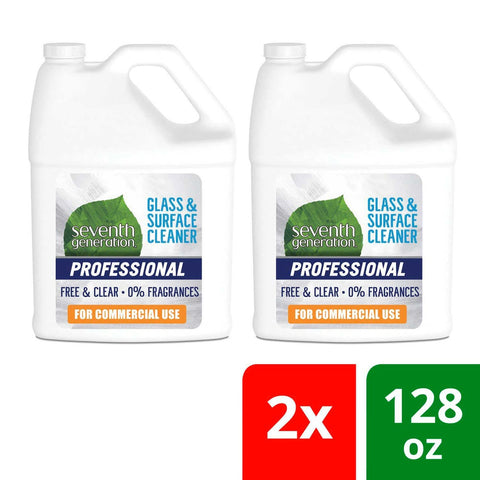 Seventh Generation Pro Glass and Surface Cleaner Refill, Free and Clear, Unscented, 128 Fluid Ounce -- 2 per case