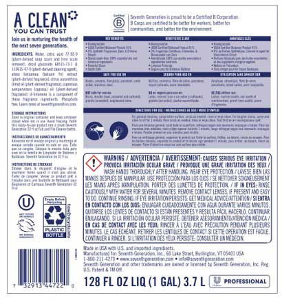 Seventh Generation Pro Tub and Tile Cleaner Refill, Emerald Cypress and Fir Scent, Biodegradable, 128 Fluid Ounce -- 2 per case