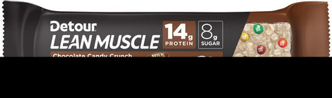Detour Lean Muscle Chocolate Candy Crunch Whey Protein Bar, 1.9 Ounce -- 48 per case.
