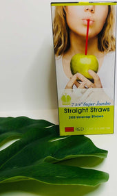 Goldmax Red Unwrapped Super Jumbo Straw, 7.75 inch - 200 count per pack -- 25 packs per case