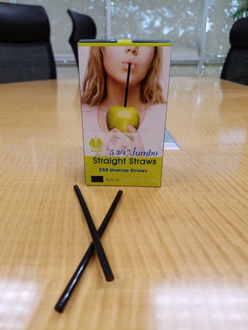 Goldmax Unwrapped Black Jumbo Straw, 5.75 inch -- 2500 per case.